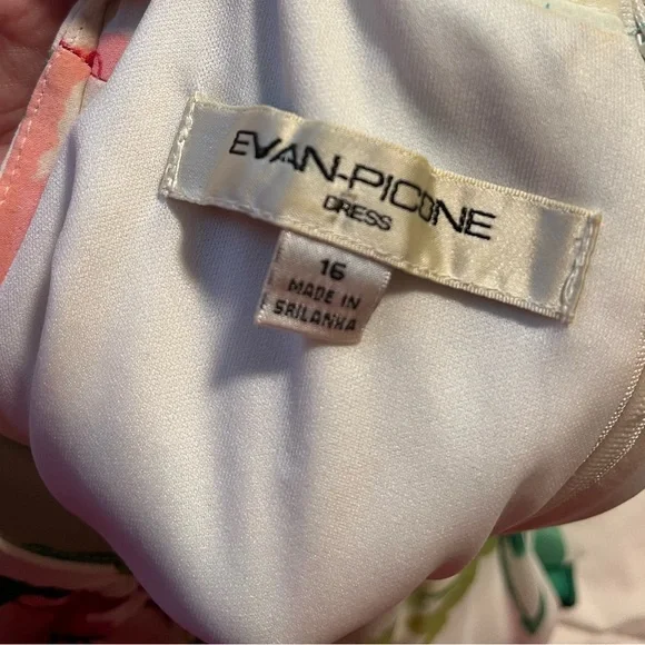 Women’s Plus Size Evan Picone Floral Midi Sleeveless Ruffle Dress Size 16 - Picture 2 of 8